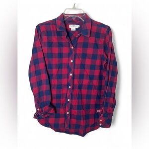Vineyard Vines Relaxed Fit Flannel Shirt Cotton Plaid Checkered Fall Button Up 6